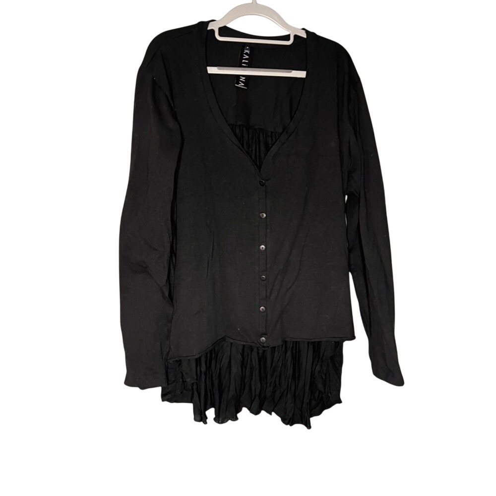 Kaliyana black high low cardigan‎ grunge dark whimsigoth academia classic goth